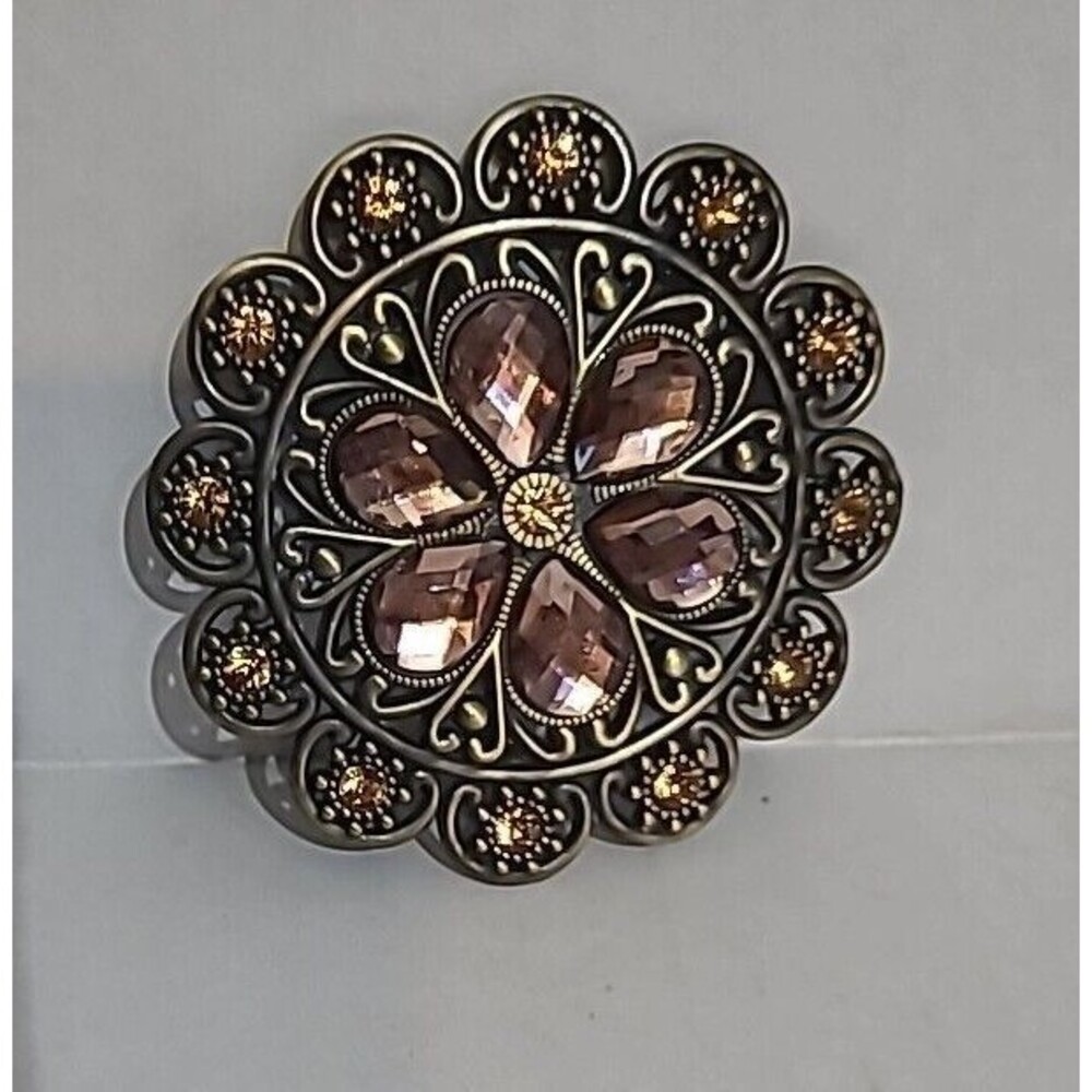 Copper Colored Rhinestone Large Belt Buckle Women's